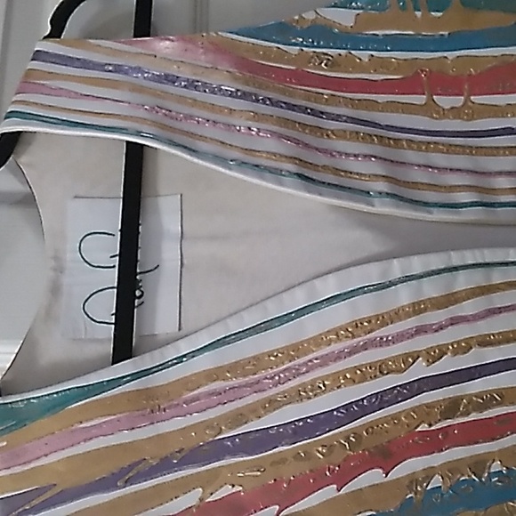 Terry & Toni Vintage 80s Hand Painted Leather Vest - Picture 3 of 14